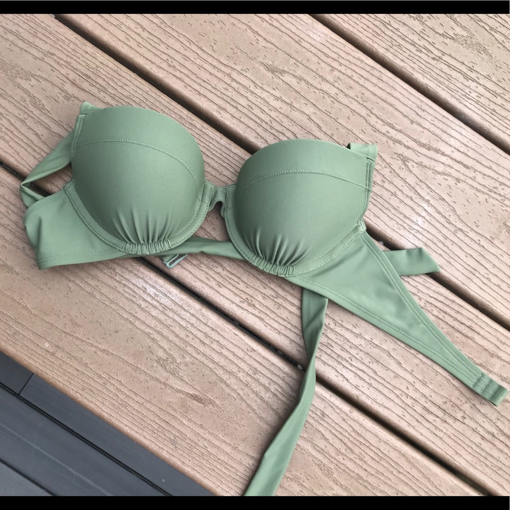 Army green aerie Push up Bikini top